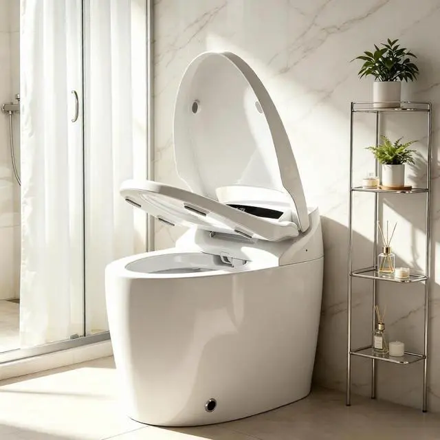 Main image of Smart Toilet with Bidet Built-in, Auto Open/Close Lid, One Piece Elongated Toilet with Instant Warm Water & Warm Air Dryer, Self-Cleaning Technology, Night Light, Tankless Toilet, ECO Mode