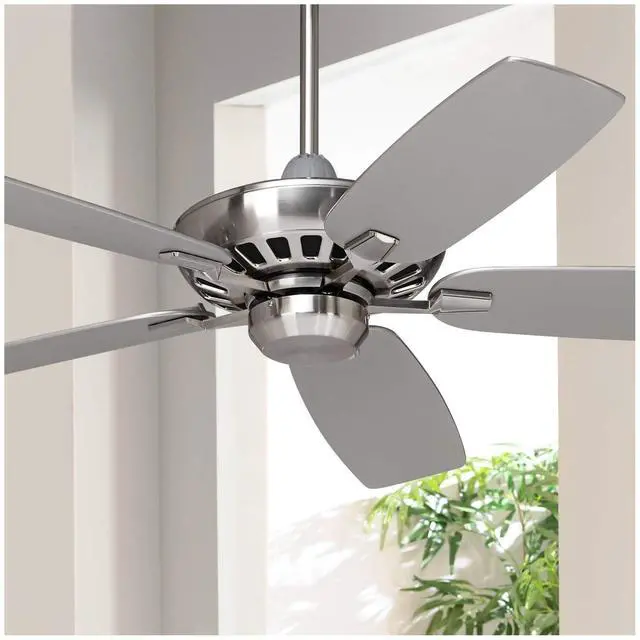 Main image of 52" Journey Modern Country Indoor Ceiling Fan with Handy Remote Control Brushed Nickel Silver for House Bedroom Living Room Home Kitchen Family Dining Office
