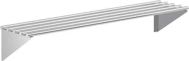 Main image of Premium Stainless Steel Tubular Wall Shelf 14" D x 60" L | NSF Certified | Commercial Equipment & Appliance Shelf for Kitchen, Garage, Utility Room