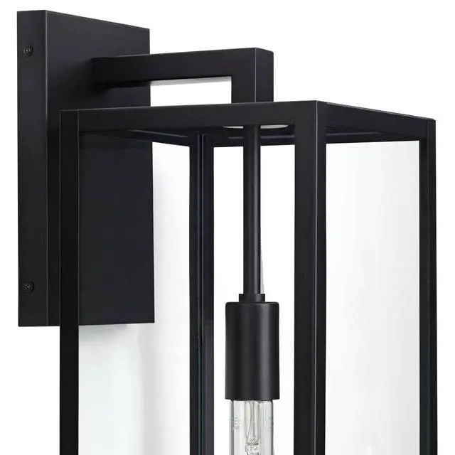 Alt view image 3 of 6 - Titan Modern Industrial Outdoor Wall Light Fixture Mystic Black 27" Clear Glass Panels for Exterior Barn Deck House Porch Yard Patio Outside Garage Front Door Garden Home Roof