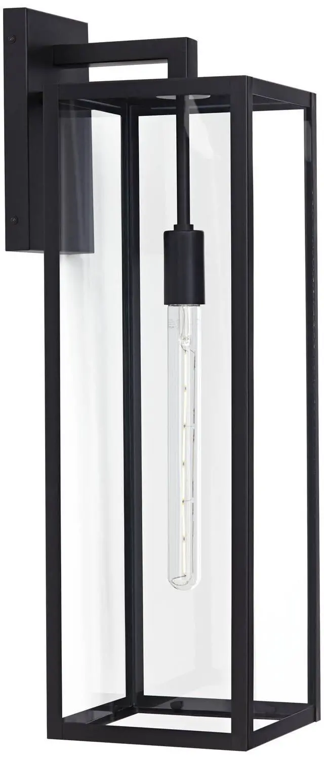 Alt view image 5 of 6 - Titan Modern Industrial Outdoor Wall Light Fixture Mystic Black 27" Clear Glass Panels for Exterior Barn Deck House Porch Yard Patio Outside Garage Front Door Garden Home Roof