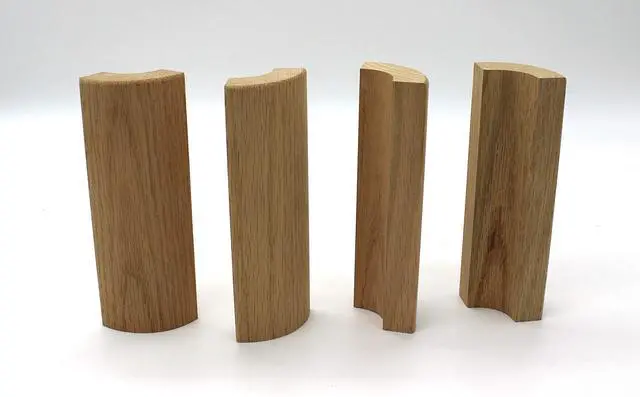 Alt view image 5 of 5 - 3/4" x 2 1/4" x 6" Oak Outside Radius Corner Base Block Bullnose - Fits 3/4" Radius, Trim Molding (50)