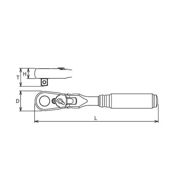 Alt view image 2 of 2 - 3726Z-280-72T Z-Series 3/8" Sq.Dr. Flexible Ratchet, Reversible (L=280mm), 72 Tooth