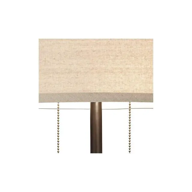 Alt view image 6 of 6 - Bernie Industrial Nightstand Table Lamp 25" High Set of 2 with Hotel Style USB Charging Port Rich Bronze Metal Fabric Drum Shade for Living Room Desk Bedroom House Bedside Home