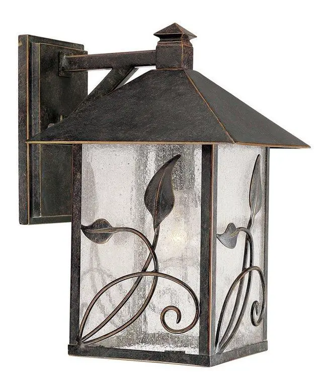 Main image of French Garden Rustic Country Cottage Core Natural Outdoor Wall Light Bronze Brown Hardwired 8 1/2" Wide Fixture Clear Seedy Glass Shade for Bedroom Bathroom Bedside Living Room