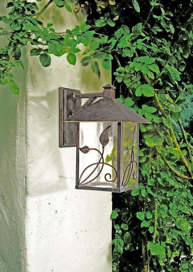 Alt view image 2 of 4 - French Garden Rustic Country Cottage Core Natural Outdoor Wall Light Bronze Brown Hardwired 8 1/2" Wide Fixture Clear Seedy Glass Shade for Bedroom Bathroom Bedside Living Room