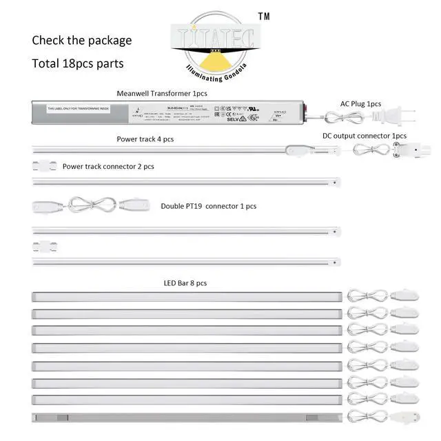 Alt view image 4 of 6 - Retail Gondola Light Kit, 6000K Pure White Magnetic Mount with 24V Driver & Power Track for Retail, Supermarket, Liquor & Gas Station Shelves, 48 Inch, 8 Pack