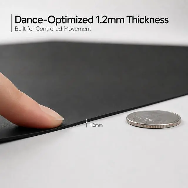 Alt view image 3 of 6 - ProStep by FlooringInc Reversible Marley Dance Floor Roll, Portable Roll Out Vinyl Dance Flooring for Ballet, Jazz, Modern, Home Studio Practice, 1.2mm Thick, 5.25' x 10' (52.5 sq ft), Black/Black