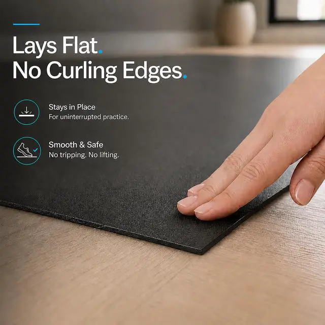 Alt view image 5 of 6 - ProStep by FlooringInc Reversible Marley Dance Floor Roll, Portable Roll Out Vinyl Dance Flooring for Ballet, Jazz, Modern, Home Studio Practice, 1.2mm Thick, 5.25' x 10' (52.5 sq ft), Black/Black