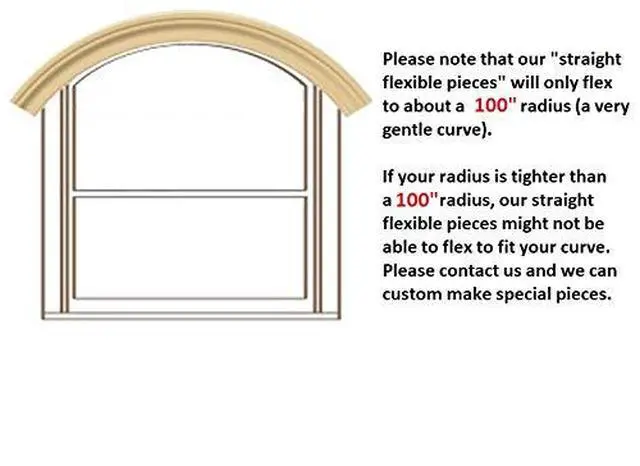 Alt view image 3 of 6 - #RB3: Flexible Casing Molding: 1-1/16" Thick x 3.5" Wide x 12 feet Long - for Gentle Arches, Curved Walls and Straight Runs (NOT for Half-Round Shaped Arches)