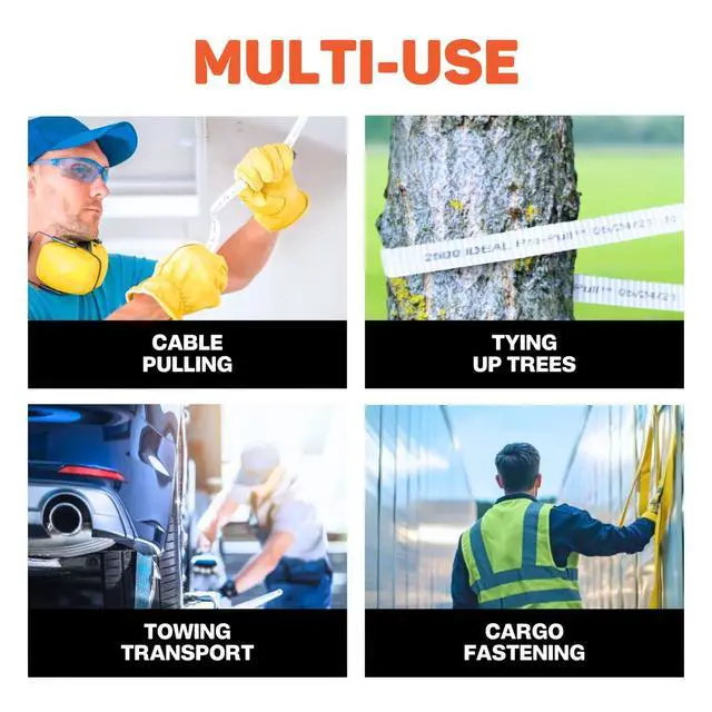 Alt view image 3 of 6 - Measuring Pull Tape 1/2" x 3000' 1250lb Mule Tape, Low Stretch, Heavy Duty Cable Pulling Line