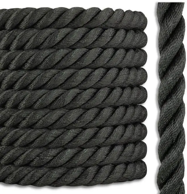 Main image of Black Polyester Combo Rope | Outdoor Rope | Deck Rope Railing | Black Rope Handrail | 1 inch x 150 feet