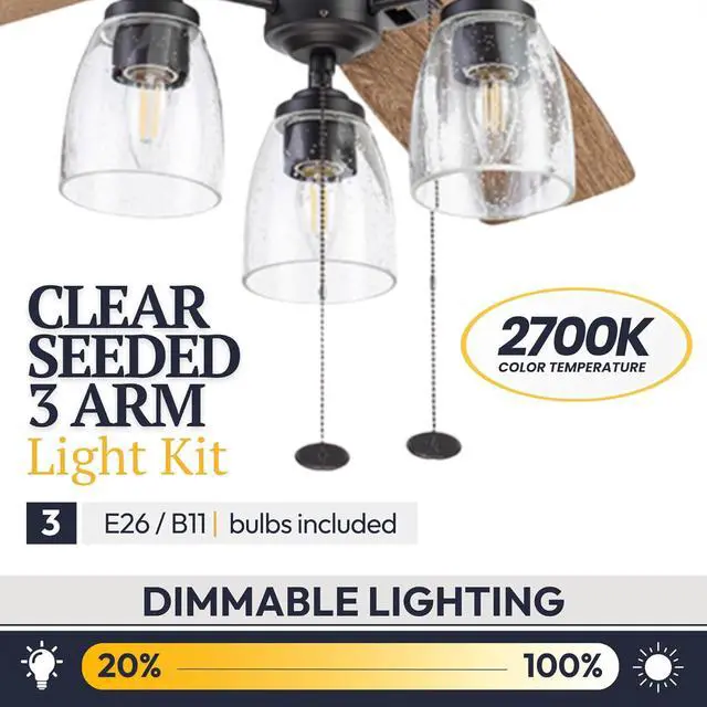 Alt view image 6 of 6 - Arthur, 52 inch Industrial Farmhouse Flush Mount LED Ceiling Fan with Light, Pull Chain, Three Mounting Options, Dual Finish Blades, Reversible Motor - 51486-01 (Espresso)