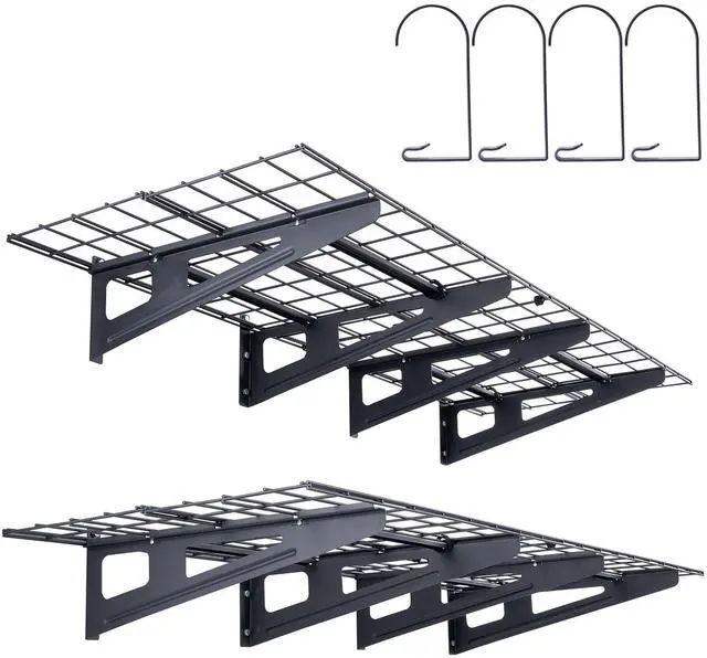 Main image of 2 x 6 ft Garage Shelving Wall Mounted, 2 Pack Heavy Duty Wall Shelves 1000lbs Capacity, Garage Storage Rack Floating Shelves for Shop, Shed, Storage