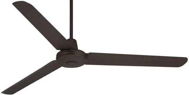 Main image of 60" Turbina DC Modern Industrial Rustic Farmhouse 3 Blade Indoor Outdoor Ceiling Fan with Remote Control Oil Rubbed Bronze Damp Rated Patio Exterior Home Porch Gazebo Garage - 6" Downrod