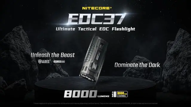 Alt view image 2 of 6 - EDC37 EDC37 Ultimate EDC Flashlight: Double The Power 8,000 Lumens x 8000mAh w/Eco-Sensa USB-C Charging Cable