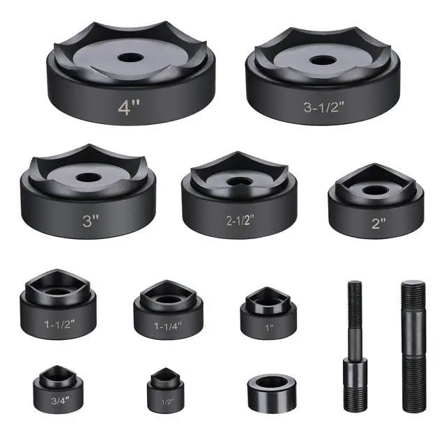 Alt view image 4 of 6 - 1/2" to 4" Hydraulic Knockout Punch Set 15-Ton 10-Die Handheld Electrical Conduit Hole Cutter KO Tool Kit for Sheet Metal