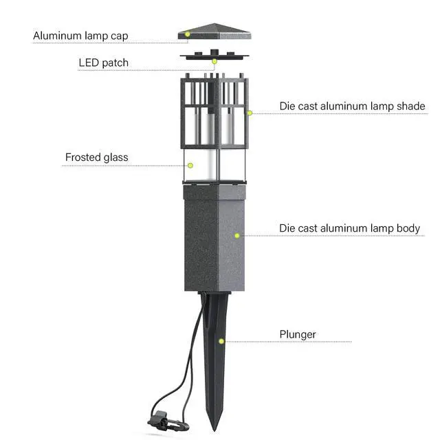 Alt view image 4 of 6 - 24PK Low Voltage Outdoor Pathway LED Lights, Square Bollard Path Lights kit 0.6W 3200K Warm White Light for Walkway Yard Backyard Lawn Garden Landscape Lighting Decorative