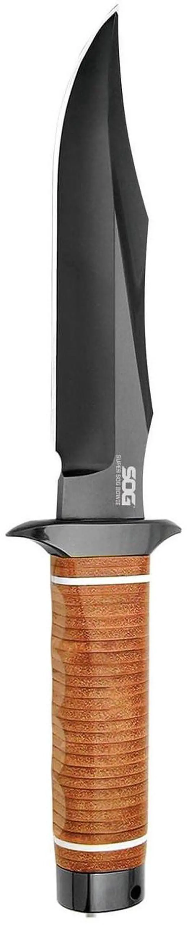 Main image of Super Bowie 7-1/2-inch Fixed Blade Professional Tactical Knife, Sculpted Cross Guard, Classic Handle Construction