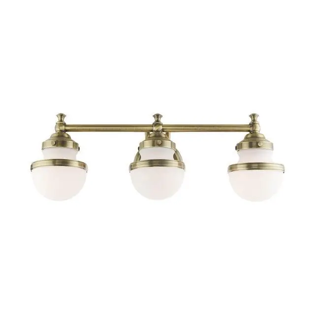Alt view image 4 of 5 - Lighting 3 Light Polished Brass Bath Vanity,5713-02
