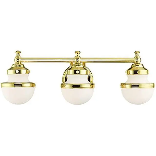 Alt view image 5 of 5 - Lighting 3 Light Polished Brass Bath Vanity,5713-02
