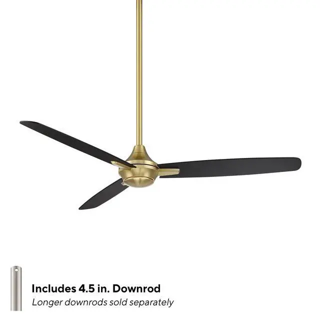 Alt view image 2 of 6 - WAC F-060-SB/MB Blitzen 54" Outdoor Ceiling Fan with Remote, Soft Brass Matte Black