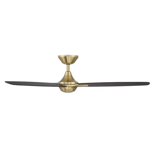 Alt view image 6 of 6 - WAC F-060-SB/MB Blitzen 54" Outdoor Ceiling Fan with Remote, Soft Brass Matte Black