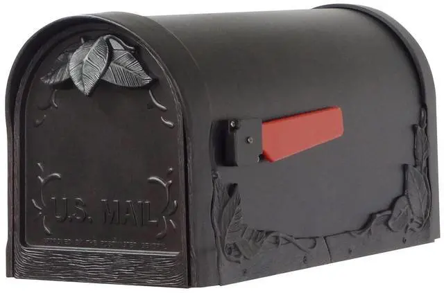 Main image of Special Lite Floral Curbside Mailbox - Black Cast Aluminum Mailbox for Post Mount - SCF-1003-BLK