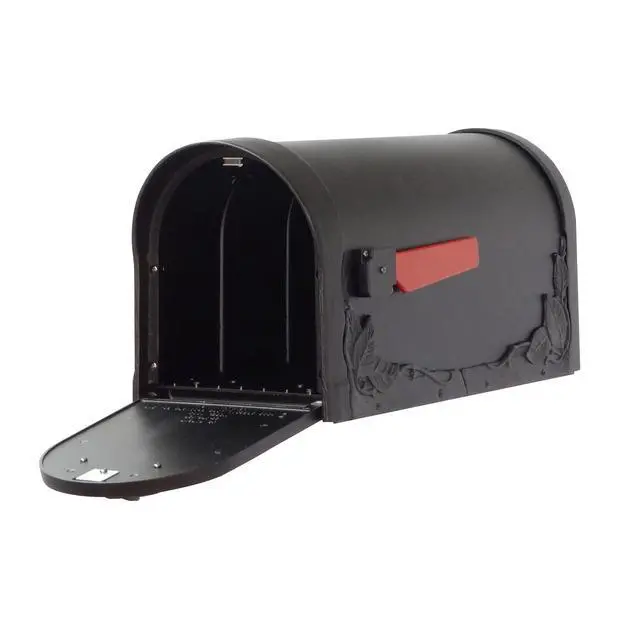Alt view image 4 of 6 - Special Lite Floral Curbside Mailbox - Black Cast Aluminum Mailbox for Post Mount - SCF-1003-BLK