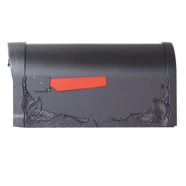 Alt view image 5 of 6 - Special Lite Floral Curbside Mailbox - Black Cast Aluminum Mailbox for Post Mount - SCF-1003-BLK