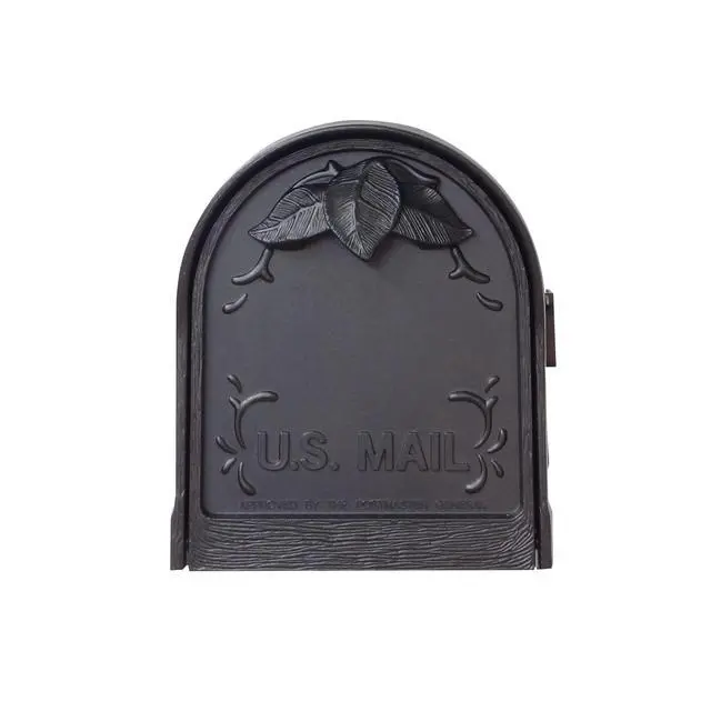 Alt view image 6 of 6 - Special Lite Floral Curbside Mailbox - Black Cast Aluminum Mailbox for Post Mount - SCF-1003-BLK