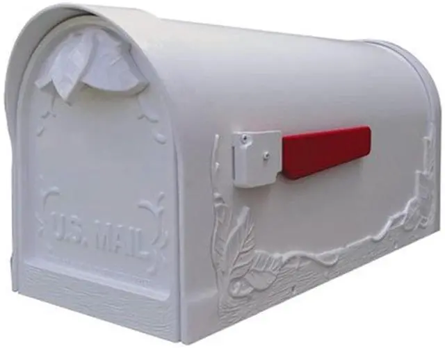 Main image of Special Lite Floral Curbside Mailbox - White Cast Aluminum Mailbox for Post Mount - SCF-1003-WH