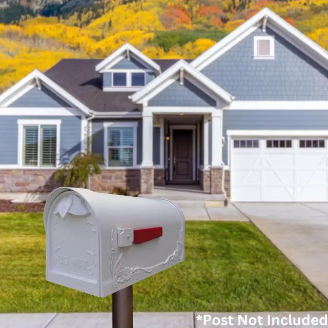 Alt view image 2 of 3 - Special Lite Floral Curbside Mailbox - White Cast Aluminum Mailbox for Post Mount - SCF-1003-WH