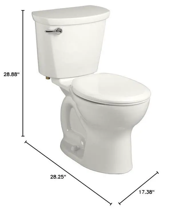 Alt view image 6 of 6 - 215DA104.020 Cadet PRO Two-Piece Toilet, Round Front, Standard Height, White, 1.28 gpf
