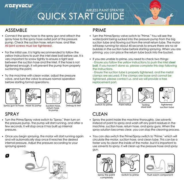 Alt view image 4 of 6 - Himalaya High Pressure Airless Paint Sprayer - 3000PSI, 5/8HP, 650W Power Painter, Ideal for Home Interior, Exterior, Commercial Use, DIY Handyman-Professional Contractor Grade Spray Paint Machine