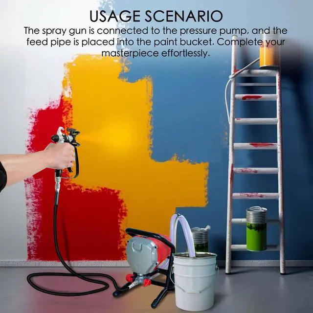 Alt view image 5 of 6 - Himalaya High Pressure Airless Paint Sprayer - 3000PSI, 5/8HP, 650W Power Painter, Ideal for Home Interior, Exterior, Commercial Use, DIY Handyman-Professional Contractor Grade Spray Paint Machine