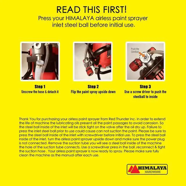 Alt view image 6 of 6 - Himalaya High Pressure Airless Paint Sprayer - 3000PSI, 5/8HP, 650W Power Painter, Ideal for Home Interior, Exterior, Commercial Use, DIY Handyman-Professional Contractor Grade Spray Paint Machine