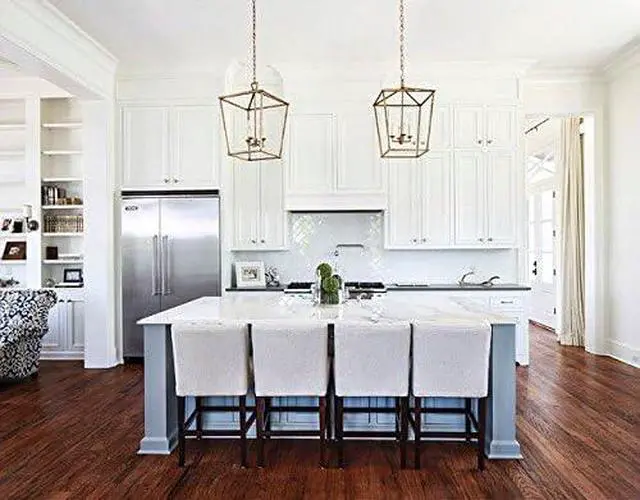 Alt view image 4 of 5 - Openwork Lantern Pendant Stairway Entry Kitchen Hall Foyer Fixture Chandelier (Gold)