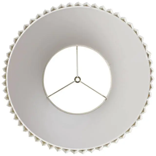Alt view image 5 of 6 - Set of 2 Pleated Empire Lamp Shade (Pre-Assembled) s Ivory Large 10" Top x 17" Bottom x 14.75" High Spider with Replacement Harp and Finial Fitting