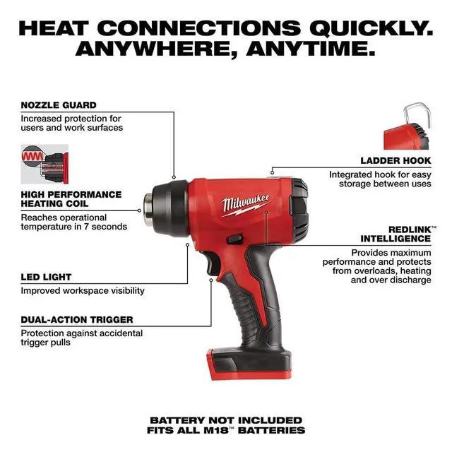 Alt view image 2 of 6 - V For M18 Compact Heat Gun (Bare Tool) + TPT Premium cart storekid