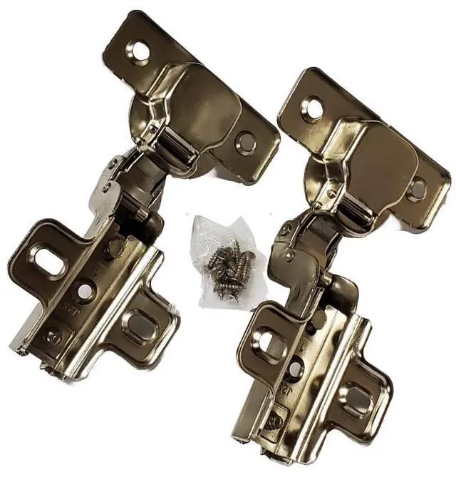 Alt view image 2 of 5 - -Inset Cabinet European Hinges, Non-Soft Close, Screw Mount, 105 Degree 2 Way Adjustable Concealed Kitchen Cabinet Door Hinges with Screws (50)