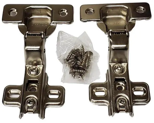 Alt view image 3 of 5 - -Inset Cabinet European Hinges, Non-Soft Close, Screw Mount, 105 Degree 2 Way Adjustable Concealed Kitchen Cabinet Door Hinges with Screws (50)