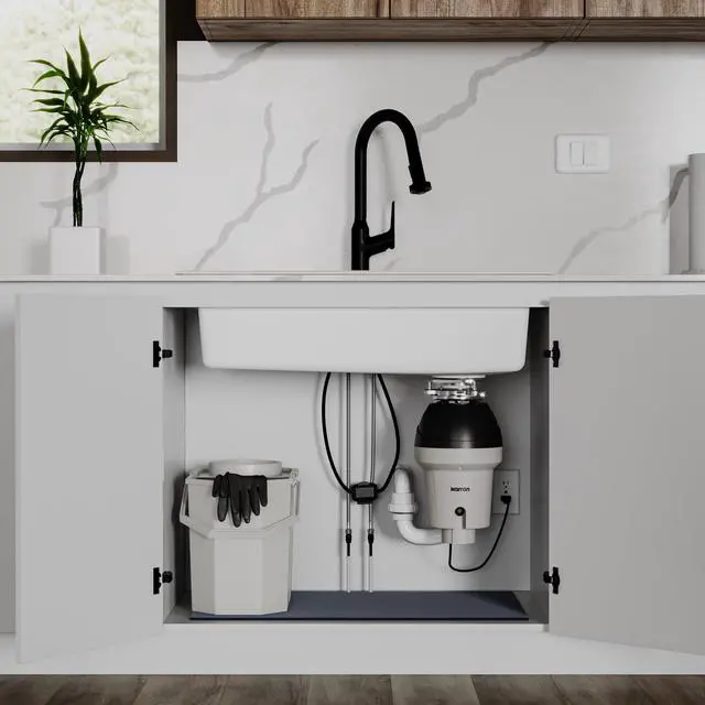 Alt view image 4 of 6 - 1-1/4 HP Continuous Feed Garbage Disposal for Kitchen Sinks with Power Cord and Accessories Included