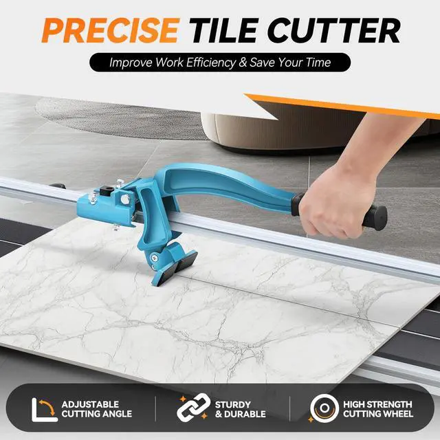 Alt view image 2 of 6 - 39 Inch Manual Tile Cutter, Porcelain Ceramic Cutter with Anti-Skid Feet and Adjustable Angle, Cuts Porcelain Ceramic Floor, Flooring Tile Cutting Machine for Home Industrial