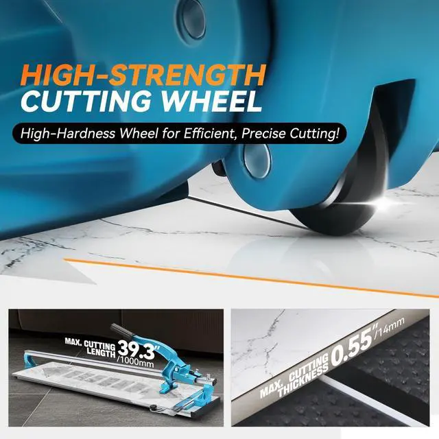 Alt view image 3 of 6 - 39 Inch Manual Tile Cutter, Porcelain Ceramic Cutter with Anti-Skid Feet and Adjustable Angle, Cuts Porcelain Ceramic Floor, Flooring Tile Cutting Machine for Home Industrial