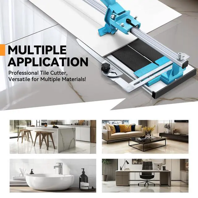 Alt view image 5 of 6 - 39 Inch Manual Tile Cutter, Porcelain Ceramic Cutter with Anti-Skid Feet and Adjustable Angle, Cuts Porcelain Ceramic Floor, Flooring Tile Cutting Machine for Home Industrial