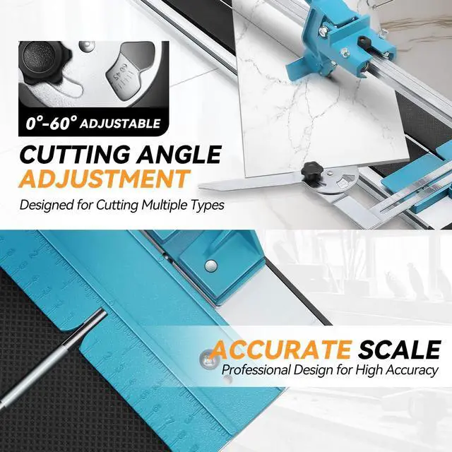 Alt view image 6 of 6 - 39 Inch Manual Tile Cutter, Porcelain Ceramic Cutter with Anti-Skid Feet and Adjustable Angle, Cuts Porcelain Ceramic Floor, Flooring Tile Cutting Machine for Home Industrial