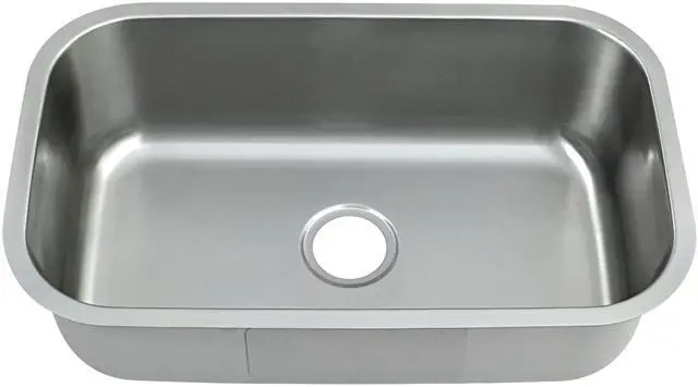 Main image of 32 Inch Undermount Kitchen Sink 18 Gauge Stainless Steel Single Bowl Curved Shape Commercial Grade Satin Finish Sinks 32" x 18" x 9" (Sink Only)