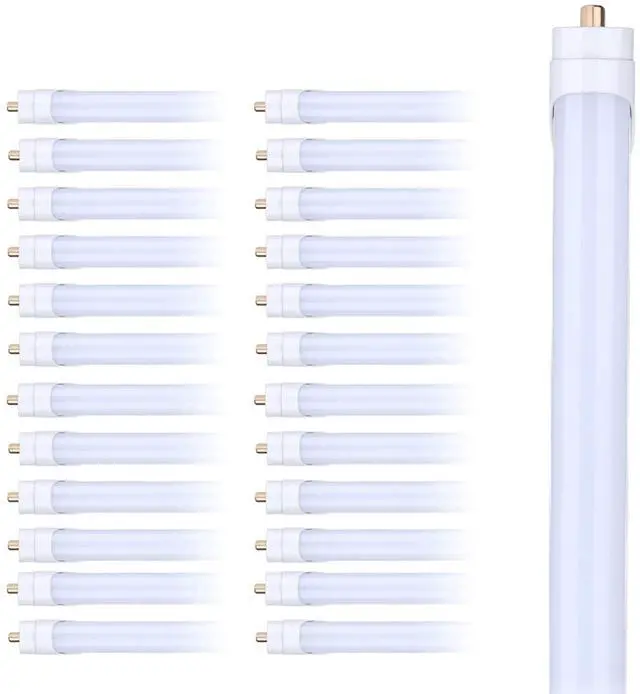 Main image of 8FT LED Shop Lights, T8/T10/T12 FA8 Single Pin, 45W (100W Equivalent), 5000K Daylight, Frosted Cover, Ballast Bypass Direct Wire, Dual-End Power - 25 Pack