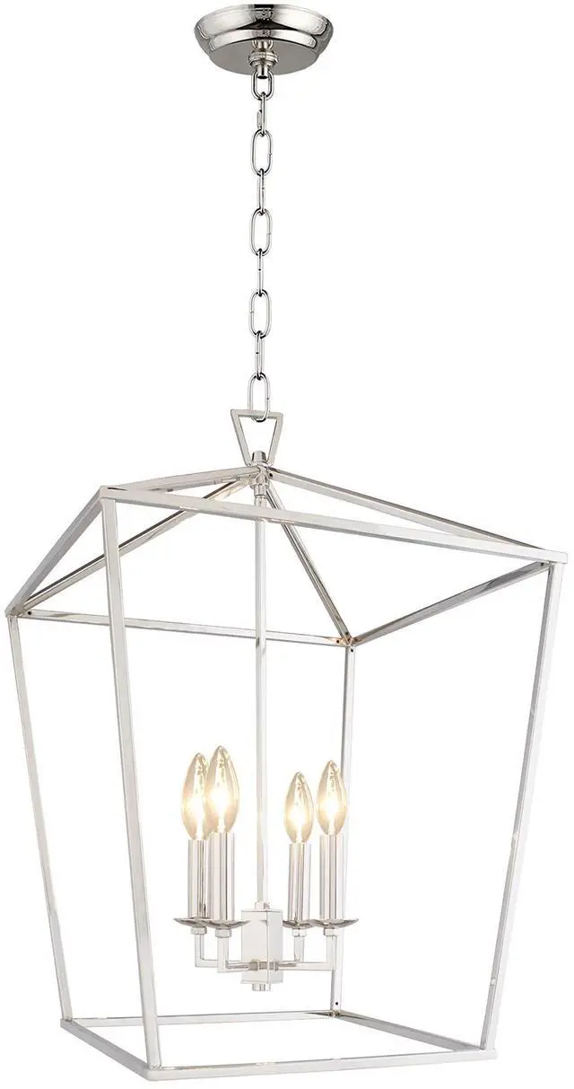 Main image of Darlana Openwork Lantern Pendant Stairway Entry Kitchen Hall Foyer Fixture Chandelier (Chrome)